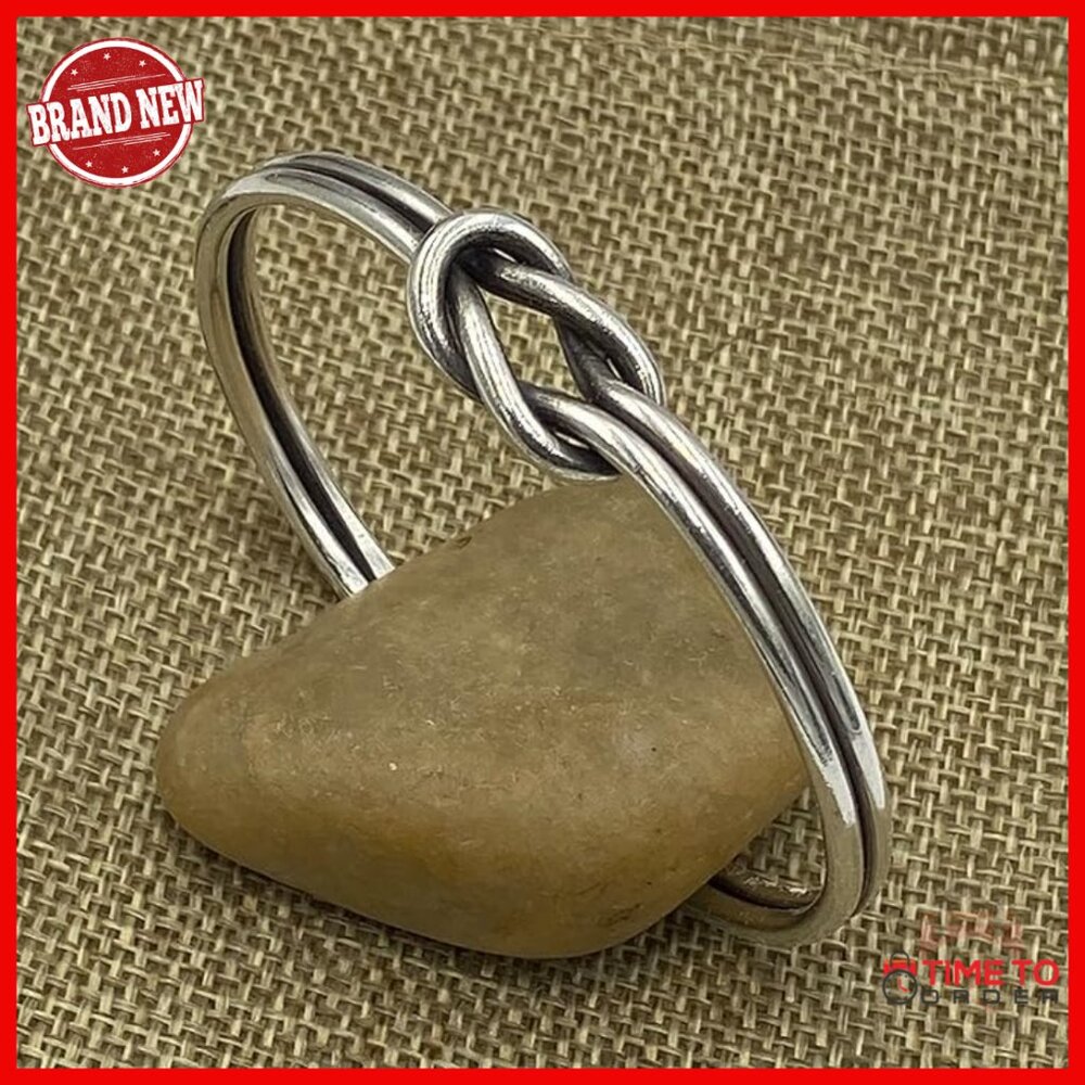 Sterling Silver Adjustable Knot Cuff Bracelet Min… - image 3